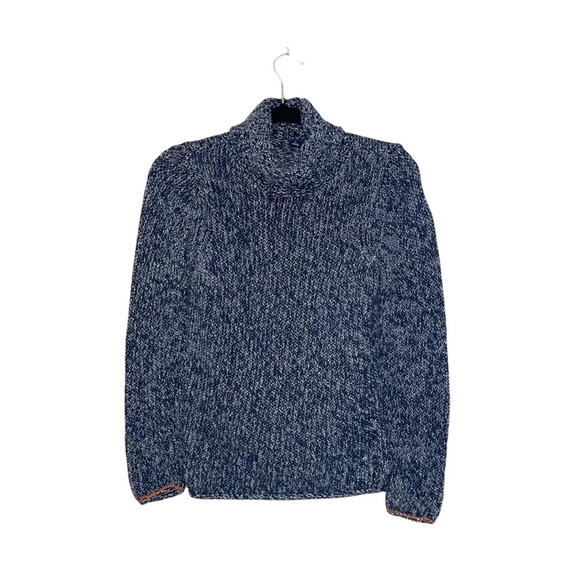 GAP Navy Blue & White Marled Cowl Neck Pullover Knit Sweater Small Women’s - Picture 1 of 11